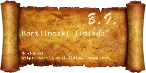 Bartlinszki Ildikó névjegykártya